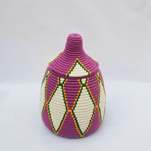 Panier berbère tissé à la main Fait à la main Maroc Rangement Panier en osier Panier de paille Artistique Abstrait Boho Electic Boho