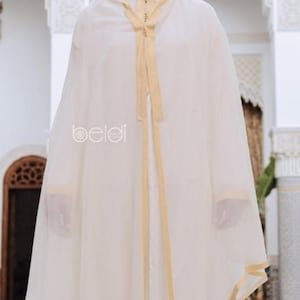 Selham marocain en lin doré