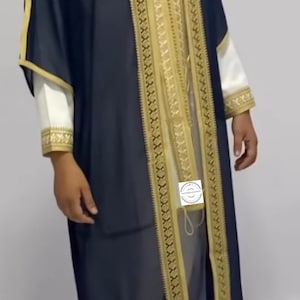 Moroccan Wedding Jabador for Men - Traditional 3-Piece Groom Outfit