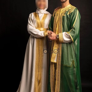 Moroccan Wedding Jabador for Men - Traditional 3-Piece Groom Outfit