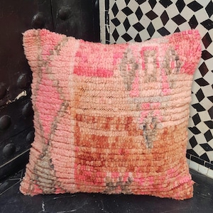 Berber Pillow, Vintage Moroccan Rug Pillow Cover, Berber Vintage Wool Cushion Covers, Boujaad Pillow, Berber Cushion