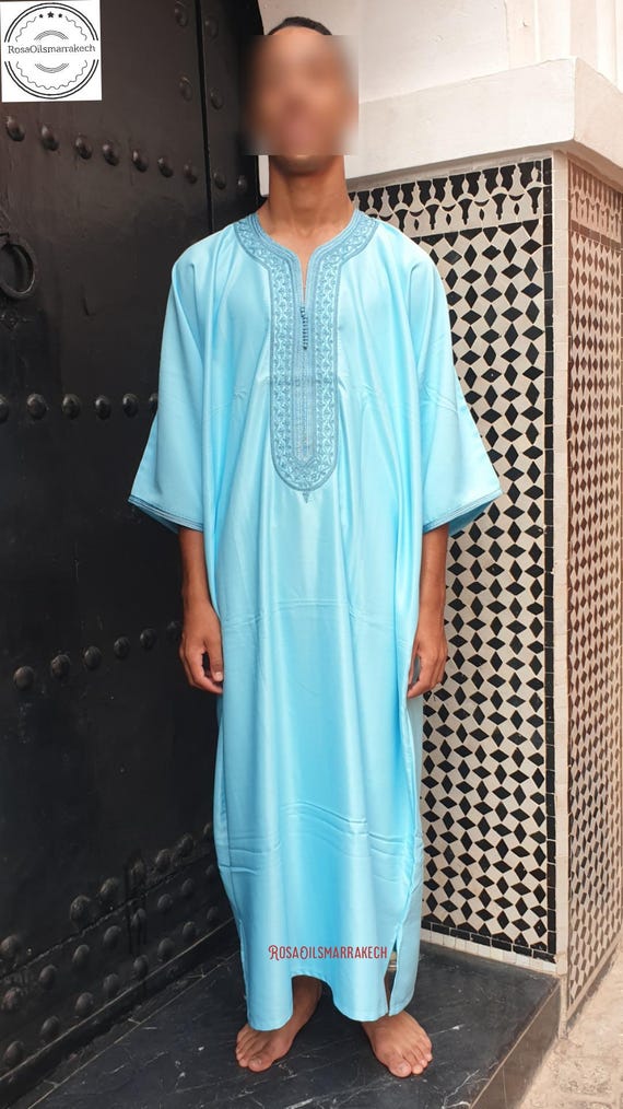 Caftan marocain, Caftan en coton, robe longue pour homme, robe