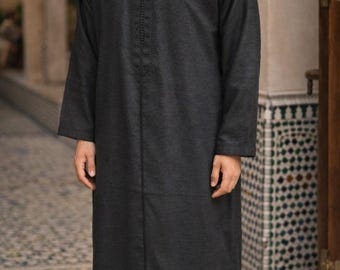 Moroccan Winter Djellaba for Men – Hooded Mlifa Wool Robe