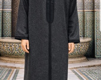 Moroccan Winter Djellaba for Men – Hooded Mlifa Wool Robe