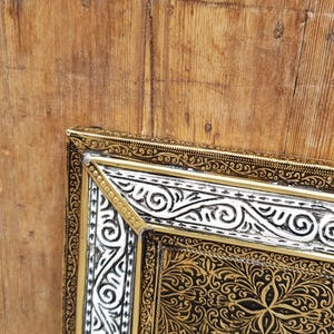 Handmade Moroccan Arch Mirror – Engraved Brass Frame, Elegant Wall Decor image 10