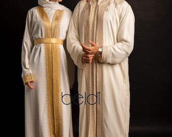Moroccan Caftan for Men – Three Pieces Groom Outfit – Traditional Wedding Kaftan – Handmade Moroccan Thobe – Caftan Homme Mariage