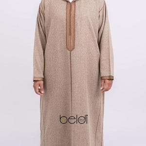 Djellaba marocaine en laine faite main pour homme, parfaite pour le confort en hiver, Djellaba longue caftan pour homme avec capuche