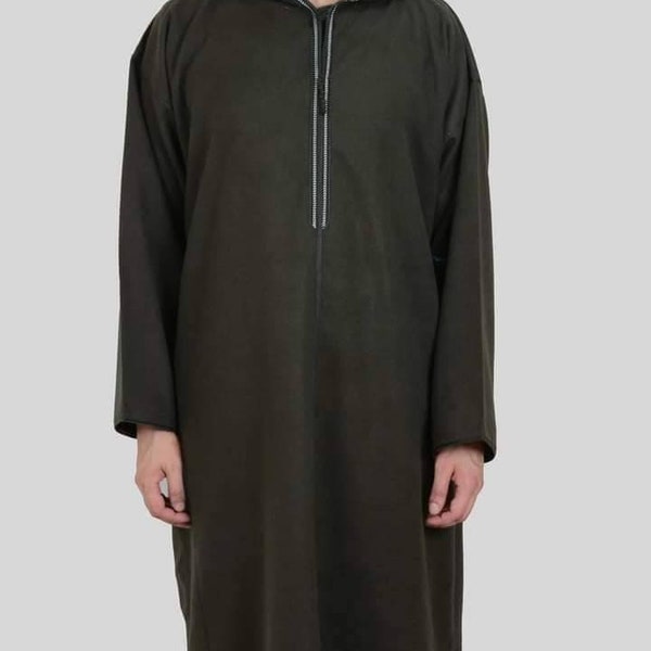 Djellaba marocain pour homme, caftan oriental, caftan marocain, vêtements de l’aide, hommes Gandoura, marocains traditionnels