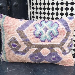 Berber Pillow, Vintage Moroccan Rug Pillow Cover, Berber Vintage Wool Cushion Covers, Boujaad Pillow, Berber Cushion