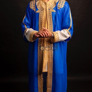 Moroccan Wedding Jabador for Men - Traditional 3-Piece Groom Outfit