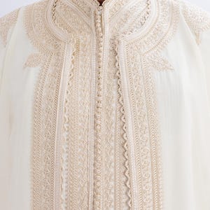 Luxury Men’s 3-Piece Moroccan Caftan Jabador – Ivory Groom & Wedding Outfit – Elegant Traditional Thobe image 5
