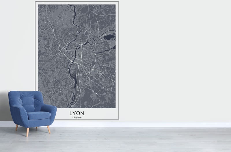 Papier Peint Black Lyon Auto-Adhésif, Papier Textile, Carte Facile à Poser, Mural