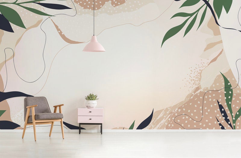 Papier Peint Textile Natif Auto-Adhésif, Nature Contemporain
