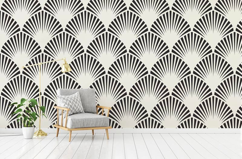 Papier Peint Toile Magnétique Adhésif, Coquillage Géométrie