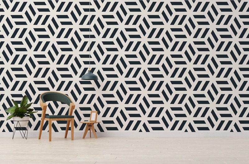 Papier Peint Labyrinthe Auto-Adhésif, Papier Textile, Géometrique Facile à Poser, Mural