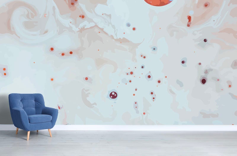 Papier Peint Point Auto-Adhésif, Papier Textile, Fluide Art Facile à Poser, Mural