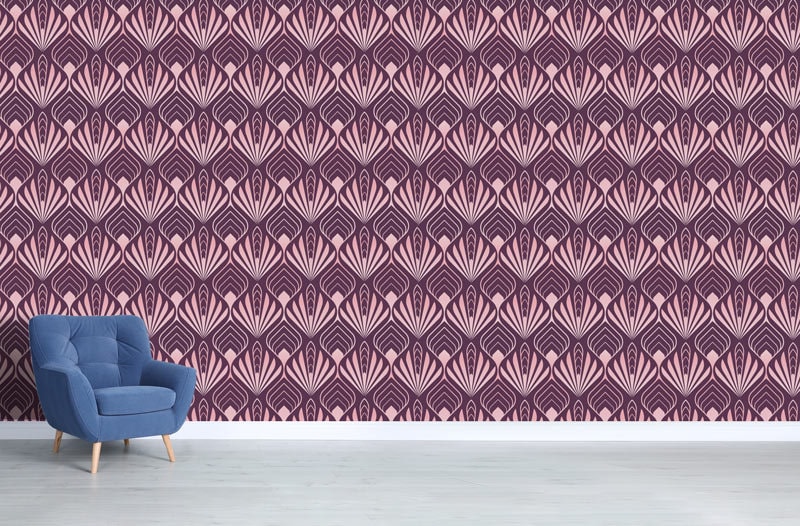 Papier Peint Abstract Palm Auto-Adhésif, Papier Textile, Géométrique Facile à Poser, Murale