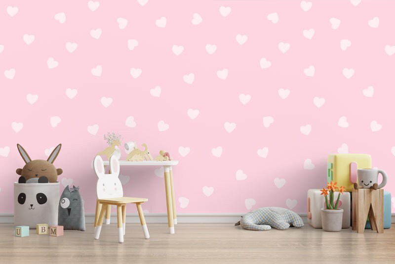 Papier Peint Coeur Auto-Adhésif, Papier Textile, Love Facile à Poser, Murale