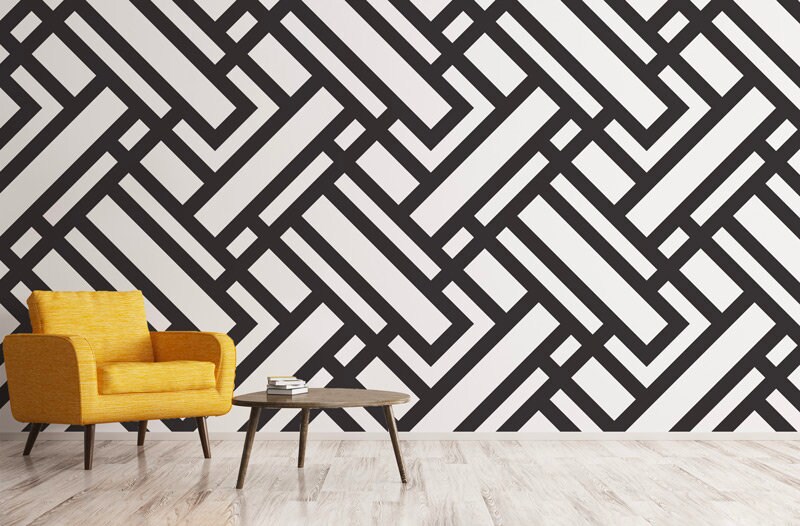 Papier Peint Chevron Auto-Adhésif, Papier Textile, Géometrique Facile à Poser, Mural
