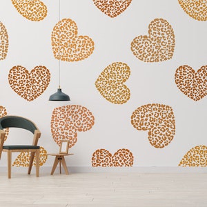 Papier peint toile skin heart  auto-adhésif, enfant coeur orange