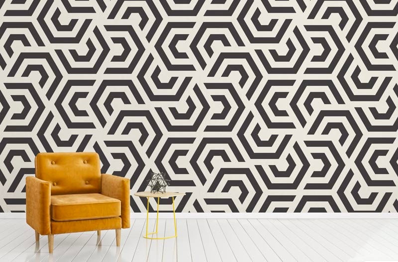 Papier Peint Envoûtement Auto-Adhésif, Papier Textile, Géometrique Facile à Poser, Mural