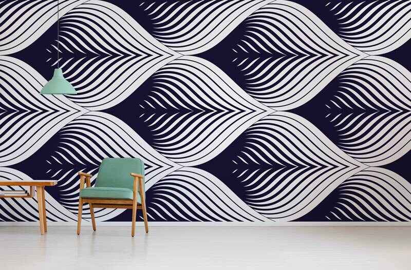 Papier Peint Volupté Auto-Adhésif, Papier Textile, Géometrique Facile à Poser, Mural