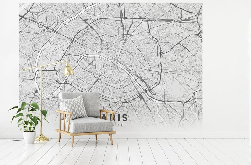 Papier Peint Paris Light Auto-Adhésif, Papier Textile, Carte Facile à Poser, Mural