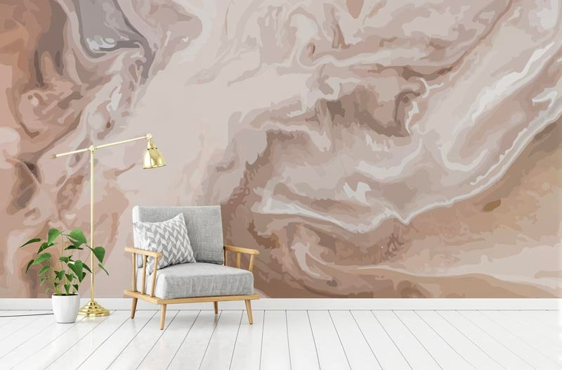 Papier Peint Textile Sable Adhésif, Mélange de Beige