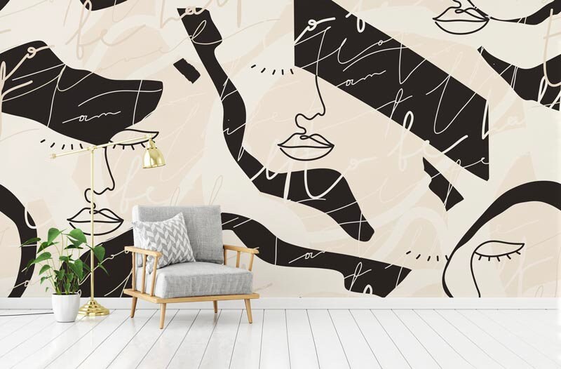 Papier Peint Write Auto-Adhésif, Papier Textile, Contemporain Facile à Poser, Mural