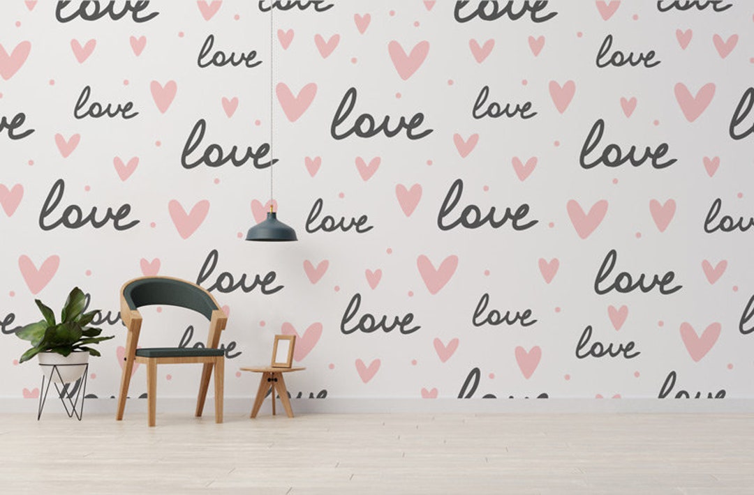 Love Wallpaper Self-adhesive Canvas Child Drawing Love Heart - Etsy Love Wallpaper Self-adhesive Canvas Child Drawing Love Heart - Etsy