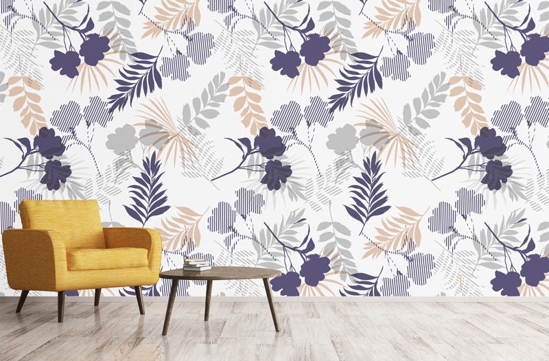 Papier Peint Toile Douceur Autocollant, Fleurs Violettes