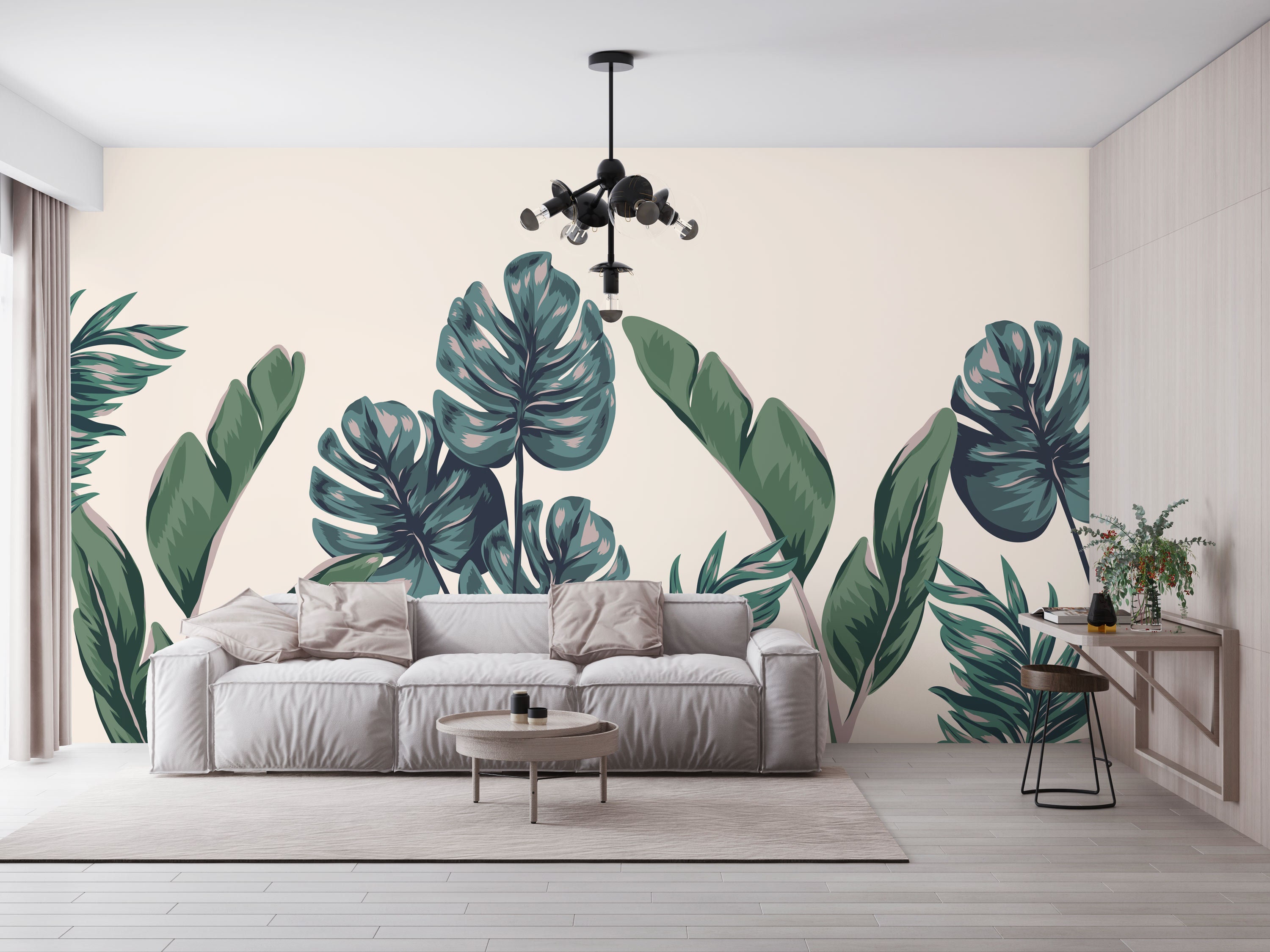 Papier Peint Toile Tropical Botanic Autocollant, Feuilles Tropicales