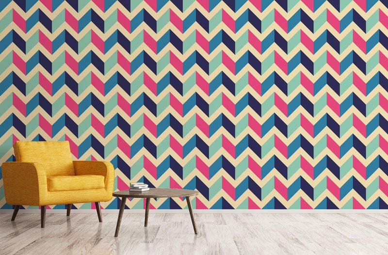Papier Peint Hypnotique Auto-Adhésif, Papier Textile, Géometrique Facile à Poser, Mural