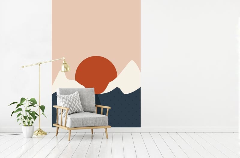 Papier Peint Mars Auto-Adhésif, Papier Textile, Canvas Facile à Poser, Mural