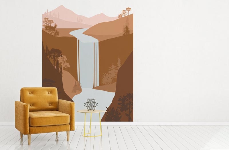 Papier Peint Burney Auto-Adhésif, Papier Textile, Canvas Facile à Poser, Mural