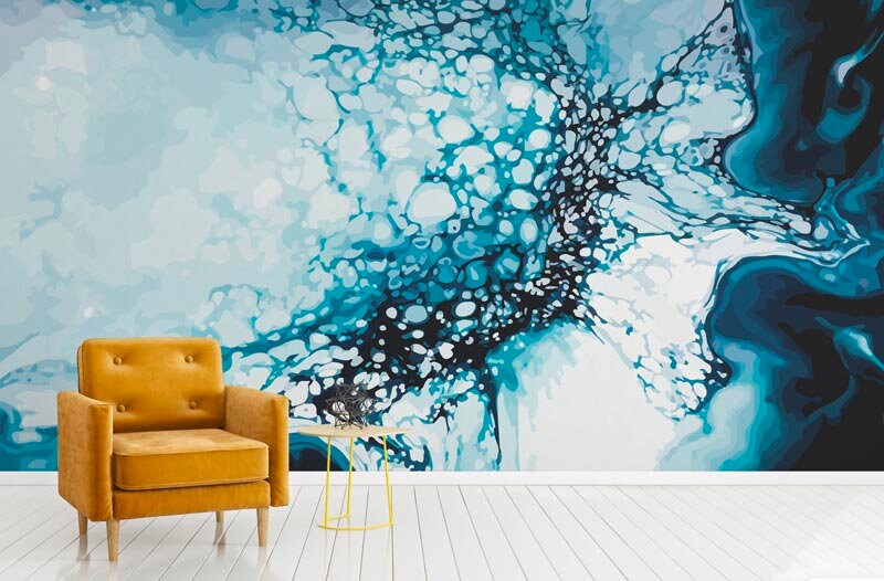 Papier Peint Arctique Auto-Adhésif, Papier Textile, Fluide Art Facile à Poser, Mural