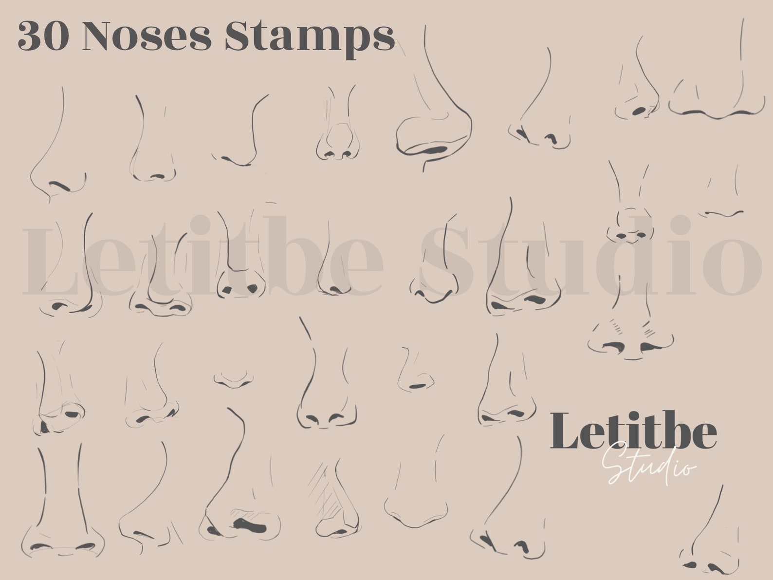 Procreate Noses Stamp Brushes Procreate Nose Stamps Etsy