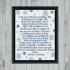 Winter Is Coming Cross Stitch Pattern