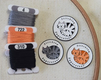 Stitching Supervisor Needle Minder Gray Cat