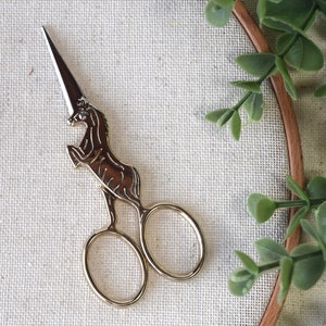 Unicorn Embroidery Scissors - Small Scissors- Gold Unicorn Shears - Gold  Horse Scissors - Rainbow Unicorn Scissors - Unicorn Snips