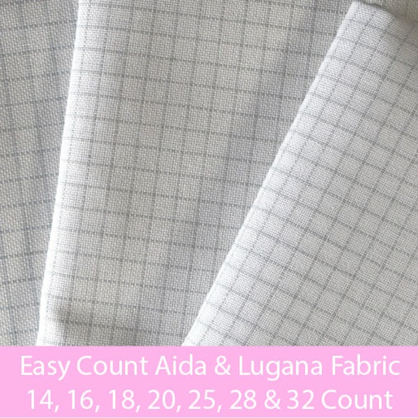 Easy Grid Aida and Lugana Cross Stitch Fabric in White