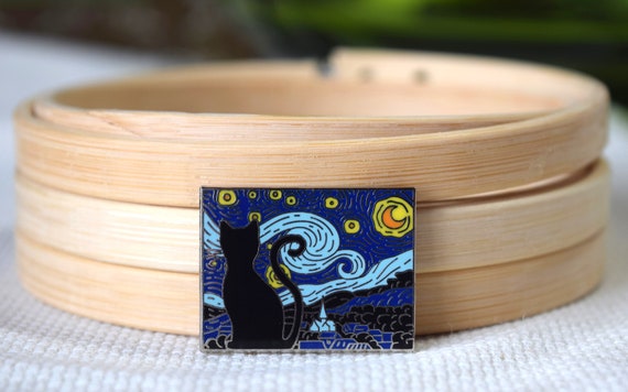 Black Starry Cat Needle Minder