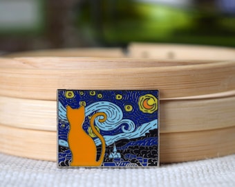 Orange Starry Cat Needle Minder
