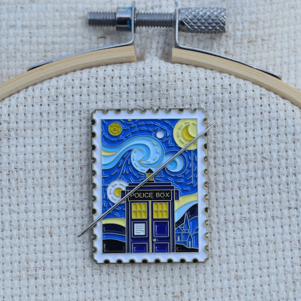 Starry Night Tardis Needle Minder