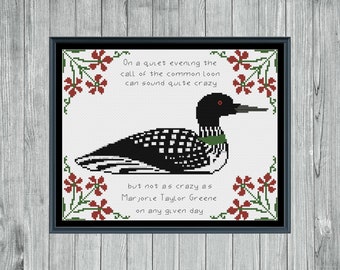Common Loon Cross Stitch Pattern