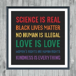Science is real cross stitch pattern