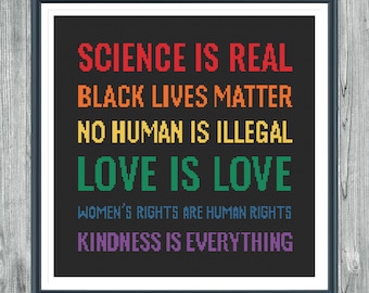 Science is real cross stitch pattern