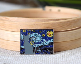 Gray Starry Cat Needle Minder