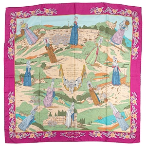 Hermes Scarf 90 "Costumes des Départements de la Seine Inférieure du Calvados de la Manche et de lOrne"