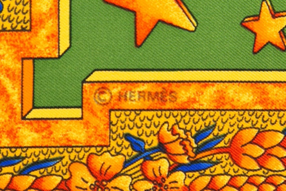 Hermes Scarf 90 "CARPE DIEM" Yellow, Multi Color … - image 8